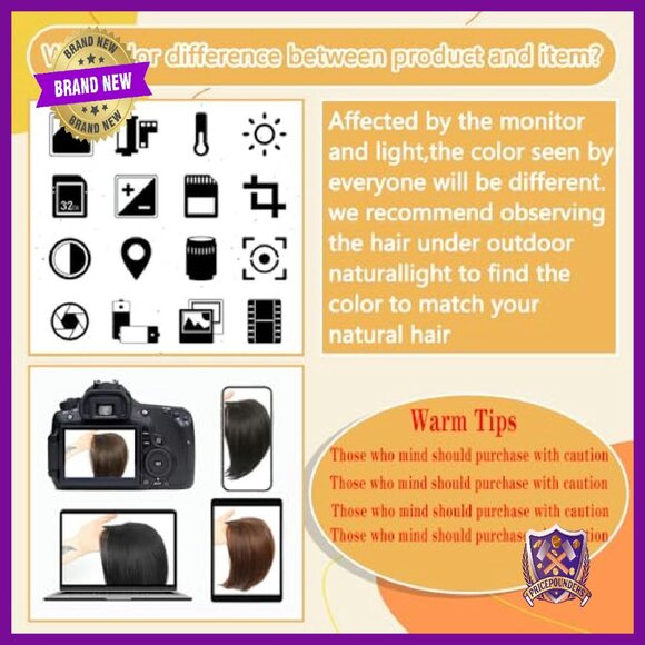 15 Inch Synthetic Hair Topper with Bangs for Thinning Hair Coverage - Picture 7 of 7